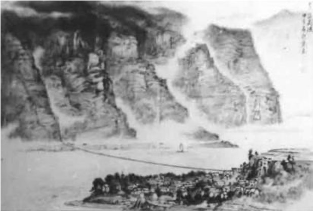 黄河飞练(国画) 吕魁渠作